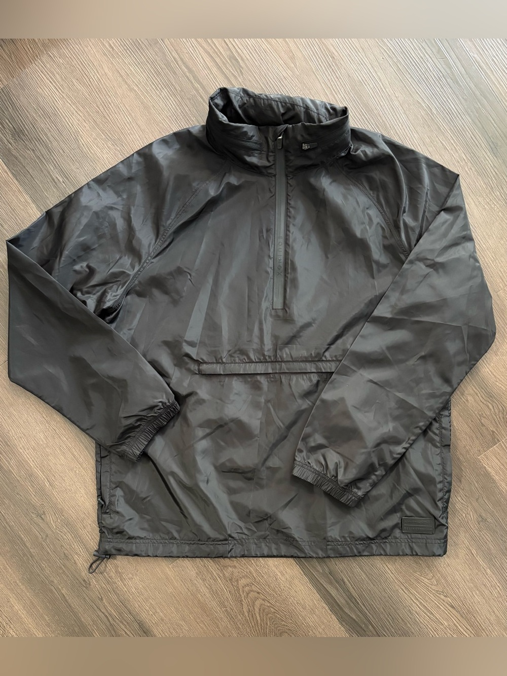 Equinox Men’s Black half Zip Windbreaker Pullover Jacket Hoodie Sz Medium